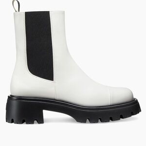Stuart Weitzman White and Black Ankle Boots